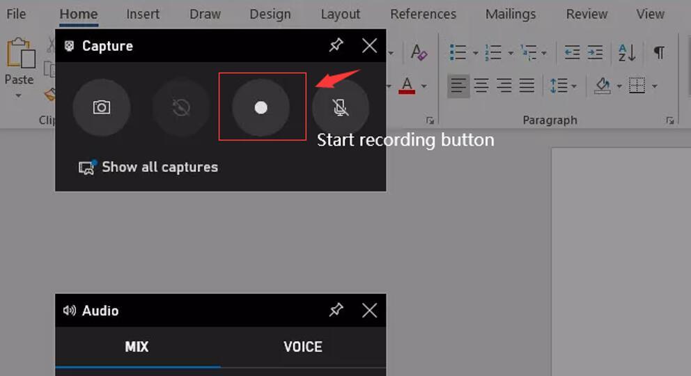 Start recording with Xbox Game Bar